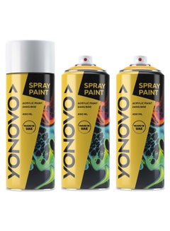 Buy Pack of 3 Spray Paints - Matt White in Saudi Arabia