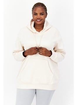 اشتري Women Plus Size Outdoor Hoodie, Cream في الامارات