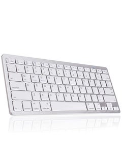 Buy Bluetooth Wireless Keyboard Ultra Slim Portable Compatible With IOS Android Windows And Mac IPad Air 10.5 2019 Mini 5 New Pro 12.9 11 White in UAE