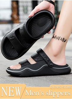 Buy Men's slippers Summer Sandals Lightweight Slide Sandal with Non-slip Soles Thick Sole Beach Slipper Breathable Slip-on Sandal House Flat Slipper for Pool Beach Yard Kitchen Shower in UAE