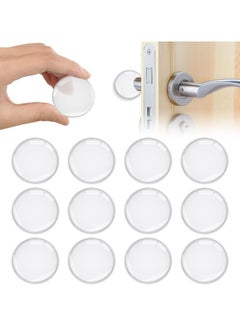 Buy Door Stopper, 12Pcs Wall Door Handle Stopper, Silicone Transparent Round Wall Protector, Self-Adhesive Door Stops Door Handle Bumper Pads for Wall, Fridge, Cabinets (1.57inch) in Saudi Arabia