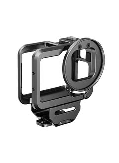 اشتري Action Camera Video Cage Metal Vlog Case Protective Housing with Cold Shoe Mount 52mm Filter Adapter Audio Adapter Storage Compartment Extension Accessory Replacement for GoPro Hero 12/11/10/9 في السعودية