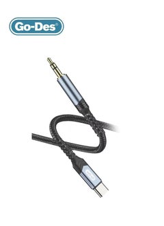 Buy Go-Des Type C Male to 3.5 Male Audio Aux Cable GAC-262 - Black in Saudi Arabia