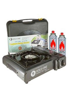 اشتري Camping Stove with 2 Pieces Butane Gas Canisters and Carry Box في الامارات