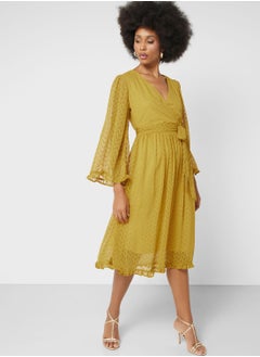 Buy Textured Wrap Dress in Saudi Arabia