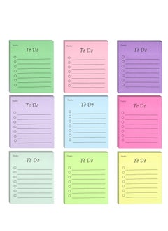 اشتري 450 Sheets 9 Pads to Do List Sticky Notes, 3.5x3 in Lined Sticky Notes Adhesive Cute to Do List Notepad for Planner Checklist Office Supplies, Daily Shopping Planner List, 9 Colors في الامارات