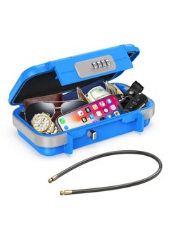 Buy Portable Safe Box, Combination Security Case LockBox with Code, Waterproof Anti-Theft Safe Lockbox, with Removable Chain, Portable Lock Box for Car Dorm Beach Hotel Personal Items Safe in Saudi Arabia