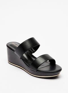 Buy Solid Sandal with Wedge Heels in UAE