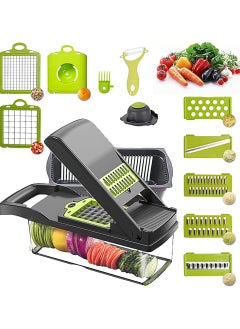 Buy 12 in 1 Vegetable Slicer Mandoline Slicer and Grater Slicer for Vegetables, Potatoes, Onions, Cheese - Multicolor in Egypt