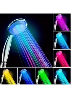 Buy LED Colorful Handheld Shower Head, Shower Sprayer Shower Head Temperature Control Hand Shower Sprayer for Home Bathroom in Saudi Arabia