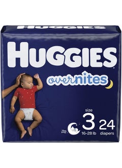 اشتري Nighttime Baby Diapers Size 3, 24 Ct, Huggies Overnites في الامارات