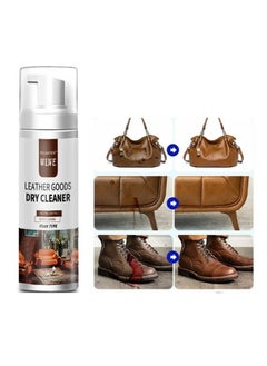 Buy Leather Goods Dry Cleaner- Foam Cleaner Cleaning Remove Dirt Stain and Grime Suitable for Car Interiors Seats Furniture Couches Sofa Shoes Boots Bags and More 200ml in UAE