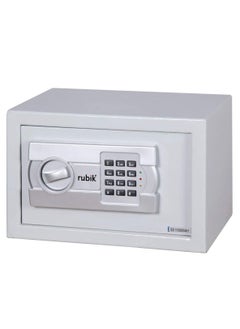 اشتري Digital Safe Box with Keypad and Key Lock for Office Home Hotel Security (20x31x20cm) White في الامارات