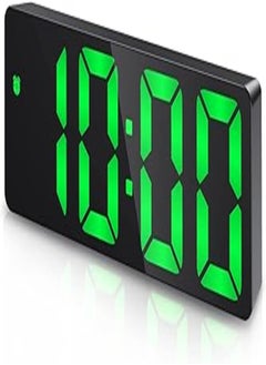 اشتري Upgraded Digital Alarm Clock, LED Clock for Bedroom, Electronic Desktop Clock with Temperature Display, Adjustable Brightness, Voice Control, 12/24H Display for Home, Office, Kids, Elder(Green) في مصر