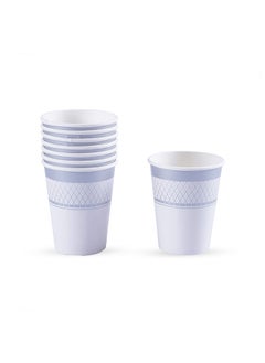 Buy Aynur 8-Piece Disposable Paper Cup 270Ml -Silver in UAE