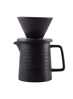 Buy Pour Over Coffee Maker Set,Premium Black Ceramic V60 Dripper & Decanter,1-2 Cup Home Filter Coffee Maker (Black) in Saudi Arabia
