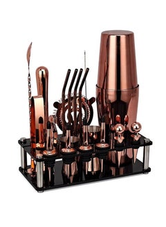 اشتري 20-Piece Boston Cocktail Shaker Bar Set Gunmetal Plated Bartender Kit Cocktail Shaker Set Black Cocktail Kit with Mixology Bartender Kit Bar Accessories Bartending Kit Cocktail Set With Shaker في الامارات