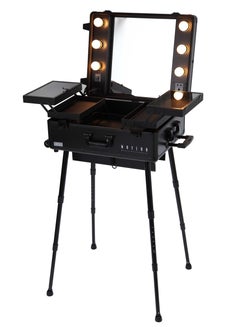 Buy MAYLAN Makeup Box Cosmetic Train Stand Case With Trolley And Lights Black  Medium in UAE