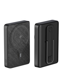 Buy 10,000mAh Magnetic Mini Wireless Power Bank With Stand, 20W Wireless Pocket Portable Charger With Built-in Strong Magnet Compatible With iPhone 15 Pro Max & Other iPhone Devices - Black in UAE
