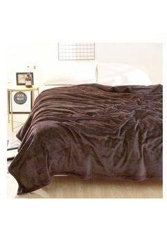 Buy Silky Plain Microfiber Bed Blanket Single Size Brown in UAE