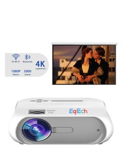 Buy Portable Projector Native 1080P 4K Full HD Supported Compatible With Bluetooth WiFi TV Stick Smartphone HDMI USB AV 5000 Lumen in Saudi Arabia