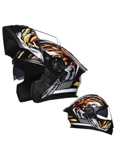 اشتري New Double Mirror Helmet Semi Full Cover Four Seasons Motorcycle Helmet في الامارات