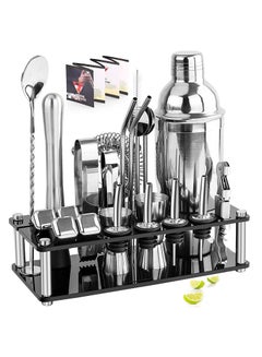 Buy Cocktail Shaker Set  23-Piece Stainless Steel Bartender Kit with Acrylic Stand Cocktail Recipes Booklet Professional Bar Tools for Drink Mixing, Home, Bar, Party in Saudi Arabia