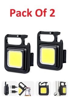 Buy 2 Pack COB Keychain Work Light, 1000 Lumens Bright Rechargeable LED Keychain in Saudi Arabia