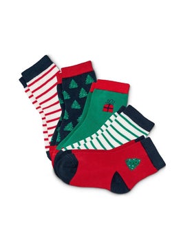 اشتري Toddlers Boys 5 Pairs Printed Socks, Green Combo في الامارات