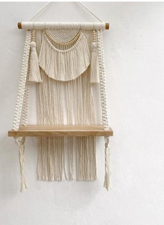 اشتري Small Macrame Wall Hanging Decor Boho Chic Bohemian Woven Home Decoration for Apartment Bedroom Living Room Gallery في الامارات