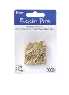 Buy Sequin Pins #12 Gold 3/4 inches 300 assorted size in UAE