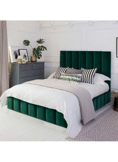 Buy Button tufted bed, Green - 100cm in Egypt