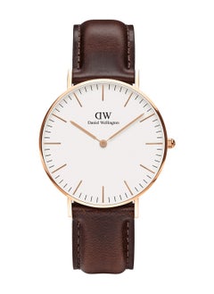 Buy CLASSIC BRISTOL Classic men's watch with a brown leather strap and a white dial in Saudi Arabia