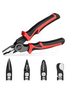 Buy 5 In 1 Combination Interchangeable Pliers Kit,8" Wire Stripper, Wire Crimper/Wire Crimping Tool, Electrician Pliers/Linesman Pliers, Cable Cutting, Wire Cutter, Tin Cutting Scissors in Saudi Arabia