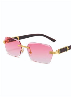 Buy Vintage Women Sunglasses Polarized Sunglasses Small Rectangle Metal Frame Sun Glasses Shades of Women UV Protection Pink in Saudi Arabia