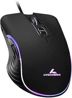 Buy Lycander Gaming Mouse, Wired Optical USB Mice with Adjustable dpi up to 6400, 7 Buttons, LED, 1.5M Cable in Egypt