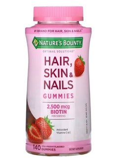 Buy Hair Skin & Nails Gummies Strawberry 140 Gummies in UAE