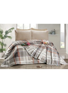 Buy 4Pieces Bed Sheet Sets 240*220 cm Grey Checkered in Egypt