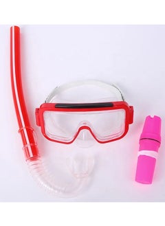 Buy Kids Swimming Underwater Professional Scuba Diving Mask Anti Fog Goggles Snorkeling Tube Sets , Snorkeling Equipment for Kids (RED) in UAE