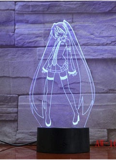 Buy Multicolor 3D Illusion Lamp LED Night Light Tsukino Usagi USB Decoration Kids Baby Gifts Japanese Anime Sailor Moon Table Lamp in UAE