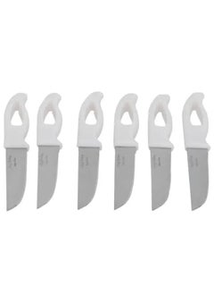 Buy 6-piece set of serrated knives with perforated plastic handle in UAE