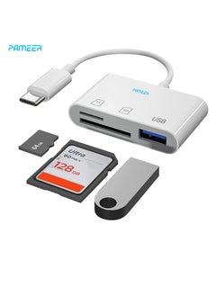 Buy 3-in-1 USB C To Micro SD Card Reader, SD TF Memory Card Reader Adapter Compatible with iPad Pro, MacBook Pro/Air, Chromebook, USB Camera Card Reader Adapter For Samsung Galaxy, Google Pixel XPS. in UAE