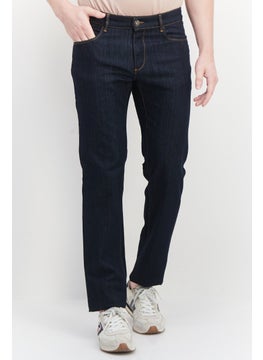 اشتري Men Regular Fit Washed Denim Jeans, Navy Blue في الامارات