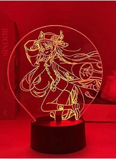 Buy Anime Lamp Genshin Impact Game Figure HuTao 3D LED Multicolor Night Lights Birthday Gaming Room Table Lamp Colorful DecorationTouch Control in UAE