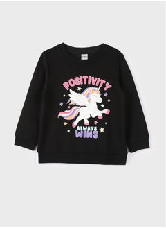 Buy Crew Neck Printed Long Sleeve Girl Sweatshirt in Egypt