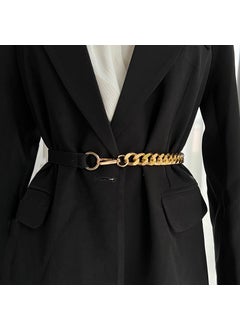 Buy Metal Chain Belt Womens Decorative Dress Belt Fashionable All-match Fashionable Waist Chain with Suit Thin Waist SealGold Gold in UAE