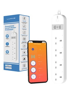 اشتري Lumive PowerLink a WiFi Smart Extension with a Surge Protection, 13A Rating, 4 Remotly controlled Smart Plugs, 30W charger with 3 USB Ports, App control, Timing & Schedules, Compatible with Alexa في السعودية