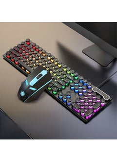 اشتري Vintage Punk Keyboard  Mouse for Gaming and Office Black Rainbow single Keyboard + Mouse في السعودية