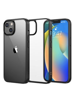 Buy iPhone 14 Case 6.1 inch Anti-Yellowing Military, Hard Anti-Explosion Back, Ultra Thin Crystal Case Anti-Drop Shockproof Protection and Anti-Scratch Compatible with iPhone 14 Clear Black Cover in Saudi Arabia