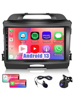 Buy Car Stereo Radio for Kia Sportage 2010-2016 with Wireless Apple Carplay Android Auto 9" Touch Screen Android Car Radio with GPS Navigation Bluetooth HiFi WiFi FM Head Unit with Backup Camera in UAE